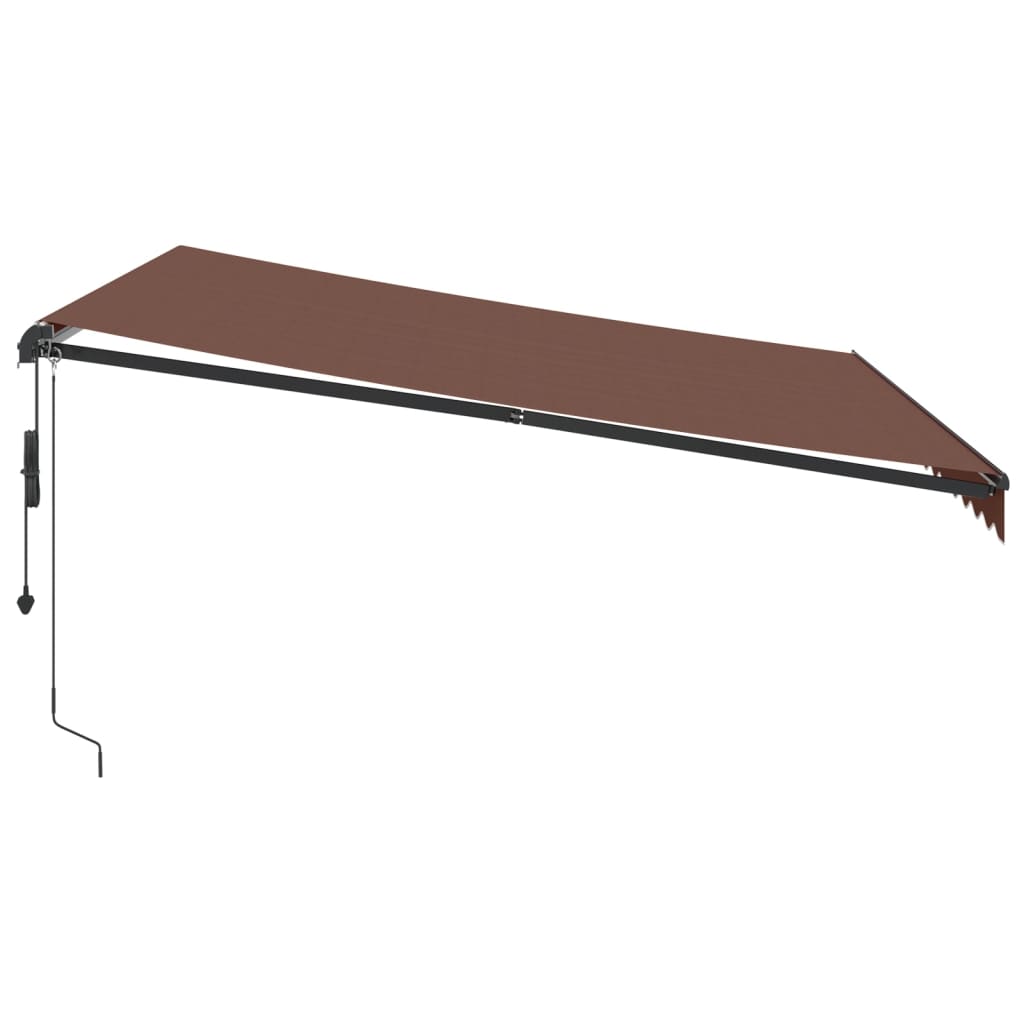 Automatisk uttrekkbar markise med LED brun 400x300 cm