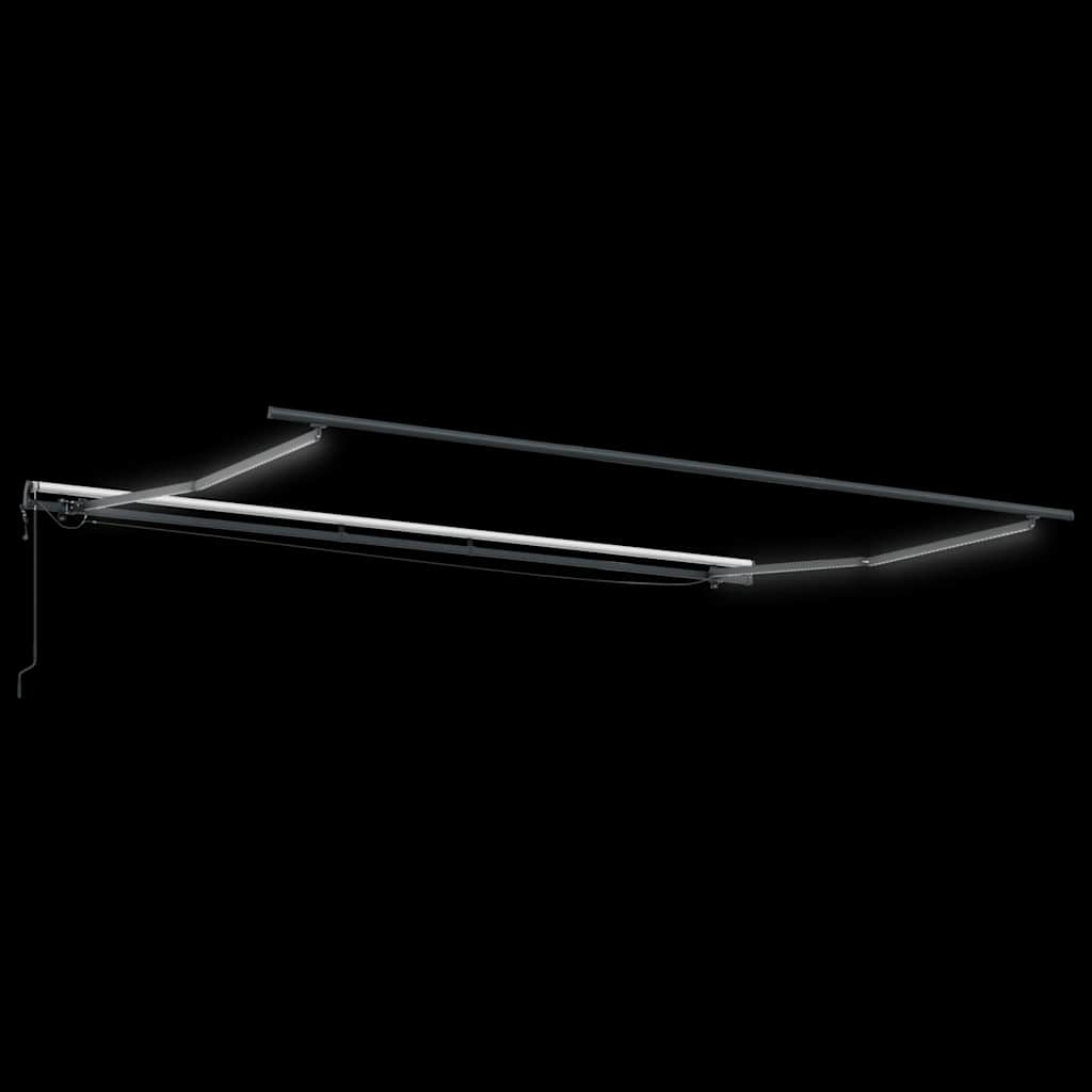Automatisk uttrekkbar markise med LED brun 400x300 cm