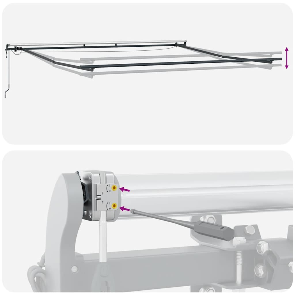 Automatisk uttrekkbar markise med LED brun 400x300 cm