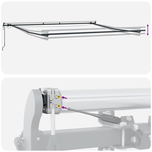 Automatisk uttrekkbar markise med LED brun 400x300 cm