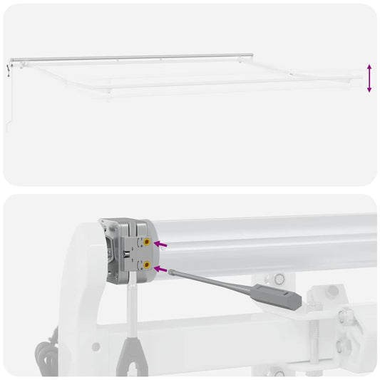 Automatisk uttrekkbar markise brun 450x300 cm