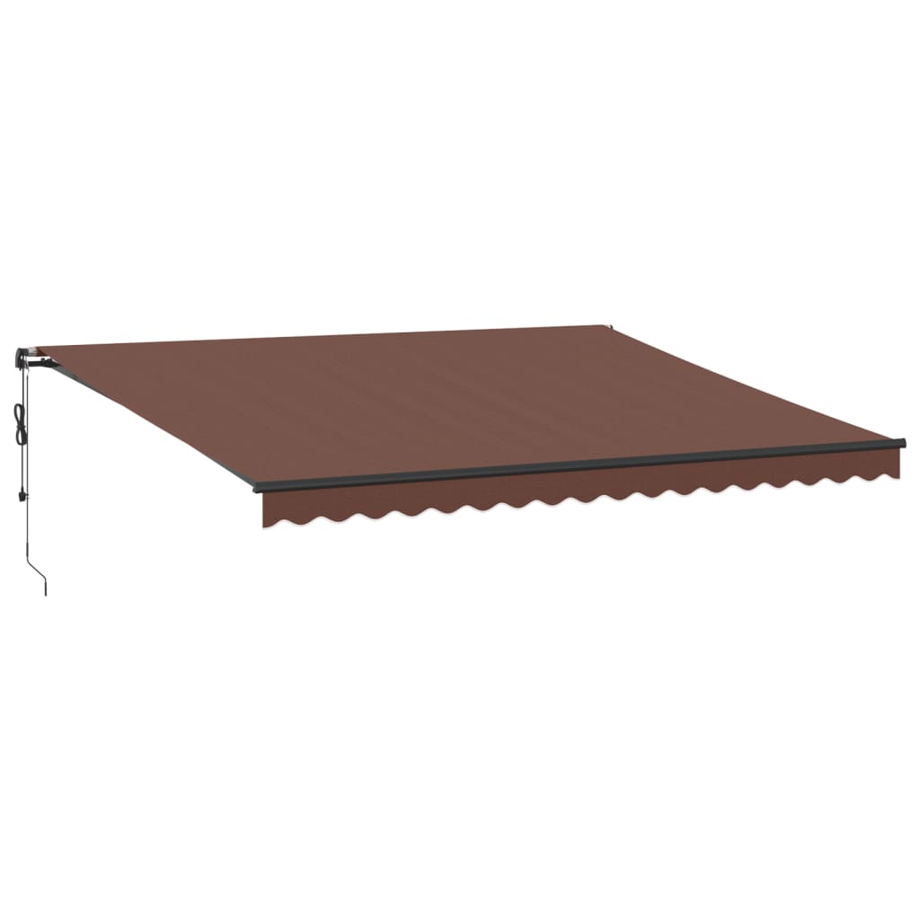 Automatisk uttrekkbar markise med LED brun 450x300 cm