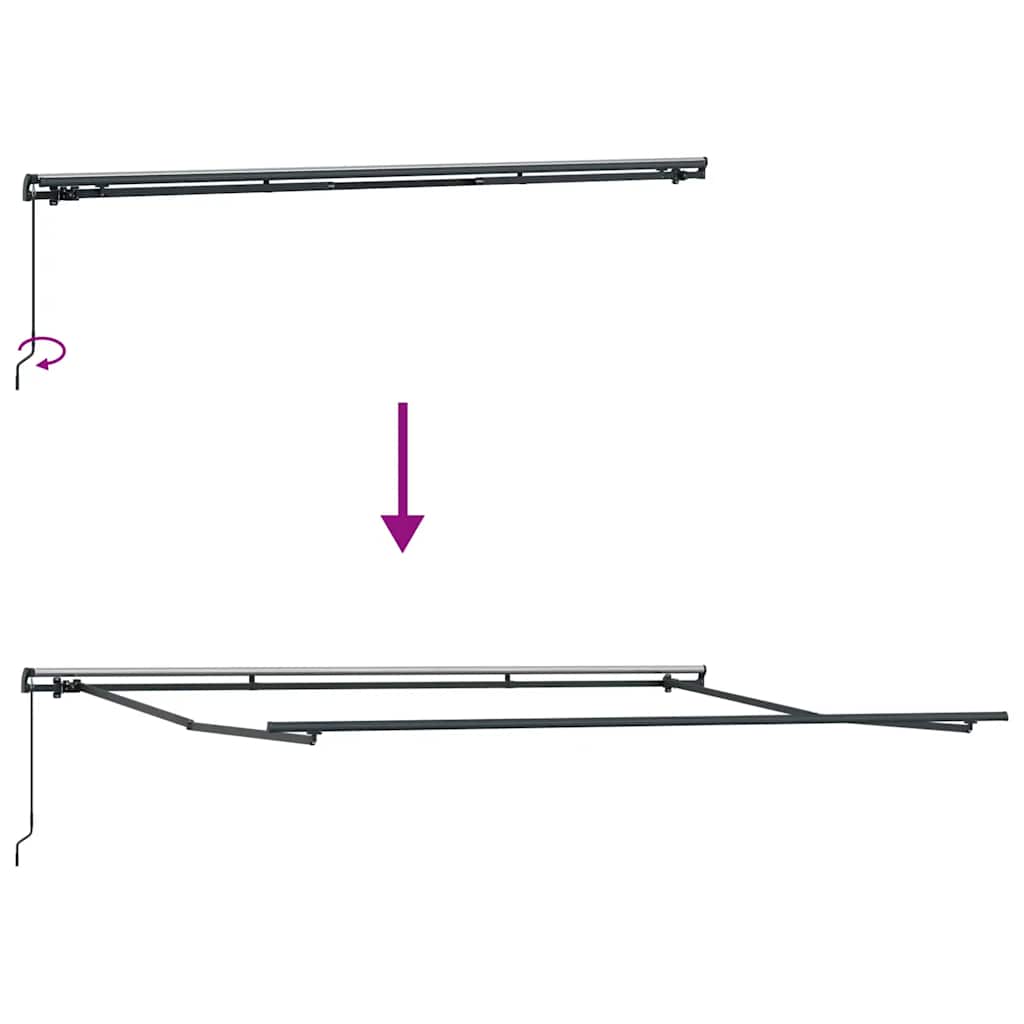 Manuell uttrekkbar markise brun 500x300 cm