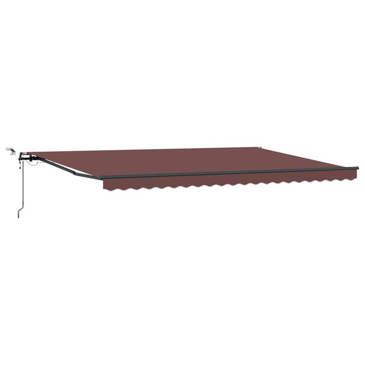 Automatisk uttrekkbar markise med LED brun 500x300 cm