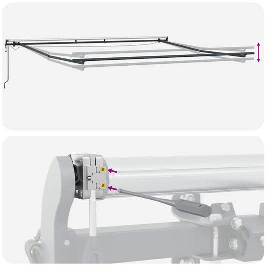 Automatisk uttrekkbar markise med LED brun 500x300 cm
