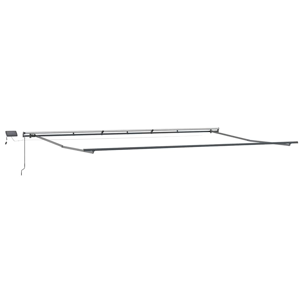 Manuell uttrekkbar markise med LED brun 600x300 cm