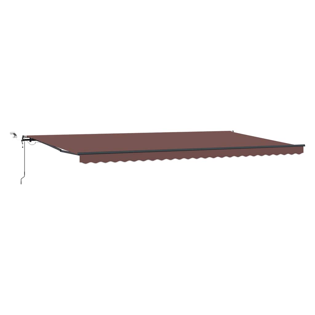 Automatisk uttrekkbar markise med LED brun 600x300 cm