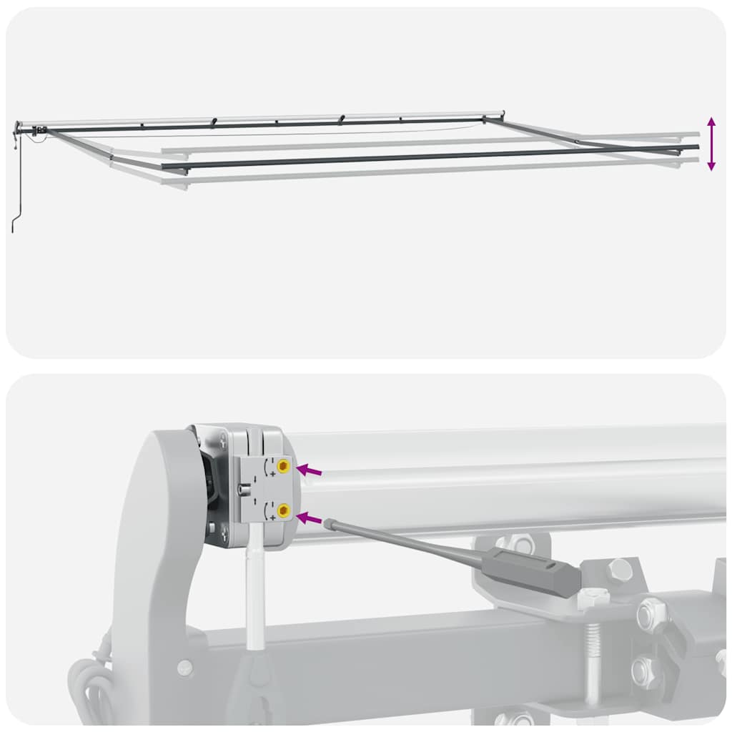 Automatisk uttrekkbar markise med LED brun 600x300 cm