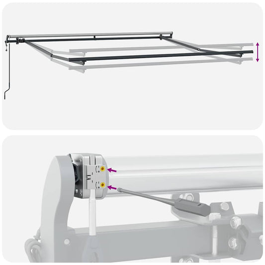 Automatisk uttrekkbart markise antrasitt og hvit 300x250 cm vidaXL