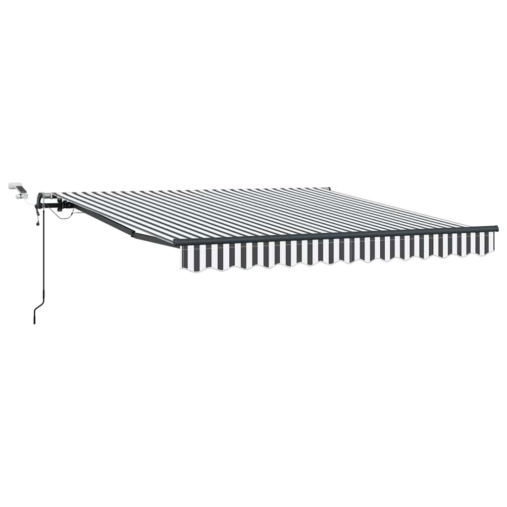Automatisk uttrekkbar markise LED antrasitt og hvit 300x250 cm vidaXL