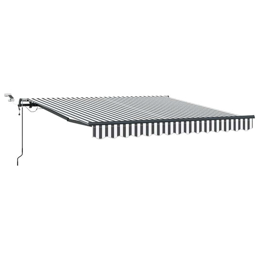 Automatisk uttrekkbar markise LED antrasitt og hvit 300x250 cm vidaXL