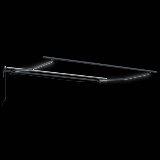 Automatisk uttrekkbar markise LED antrasitt og hvit 300x250 cm vidaXL