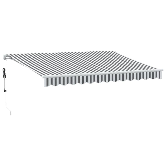 Automatisk uttrekkbar markise antrasitt og hvit 350x250 cm