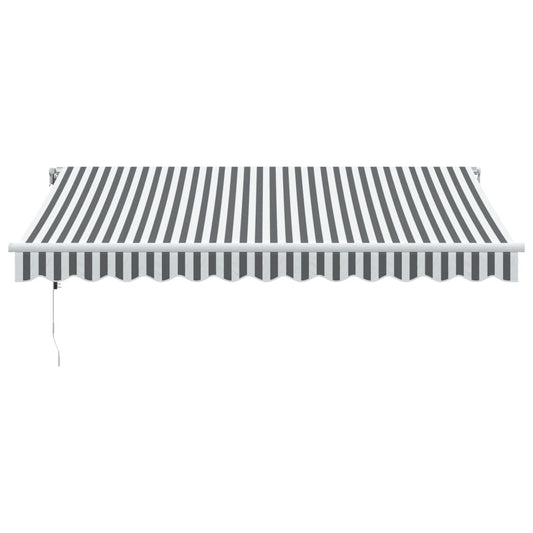 Automatisk uttrekkbar markise antrasitt og hvit 350x250 cm