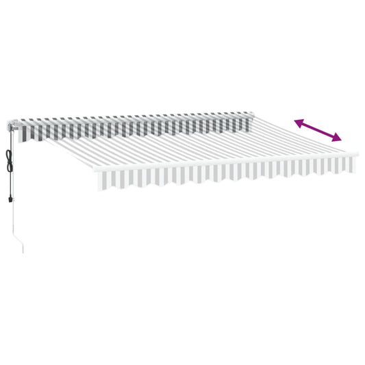 Automatisk uttrekkbar markise antrasitt og hvit 350x250 cm