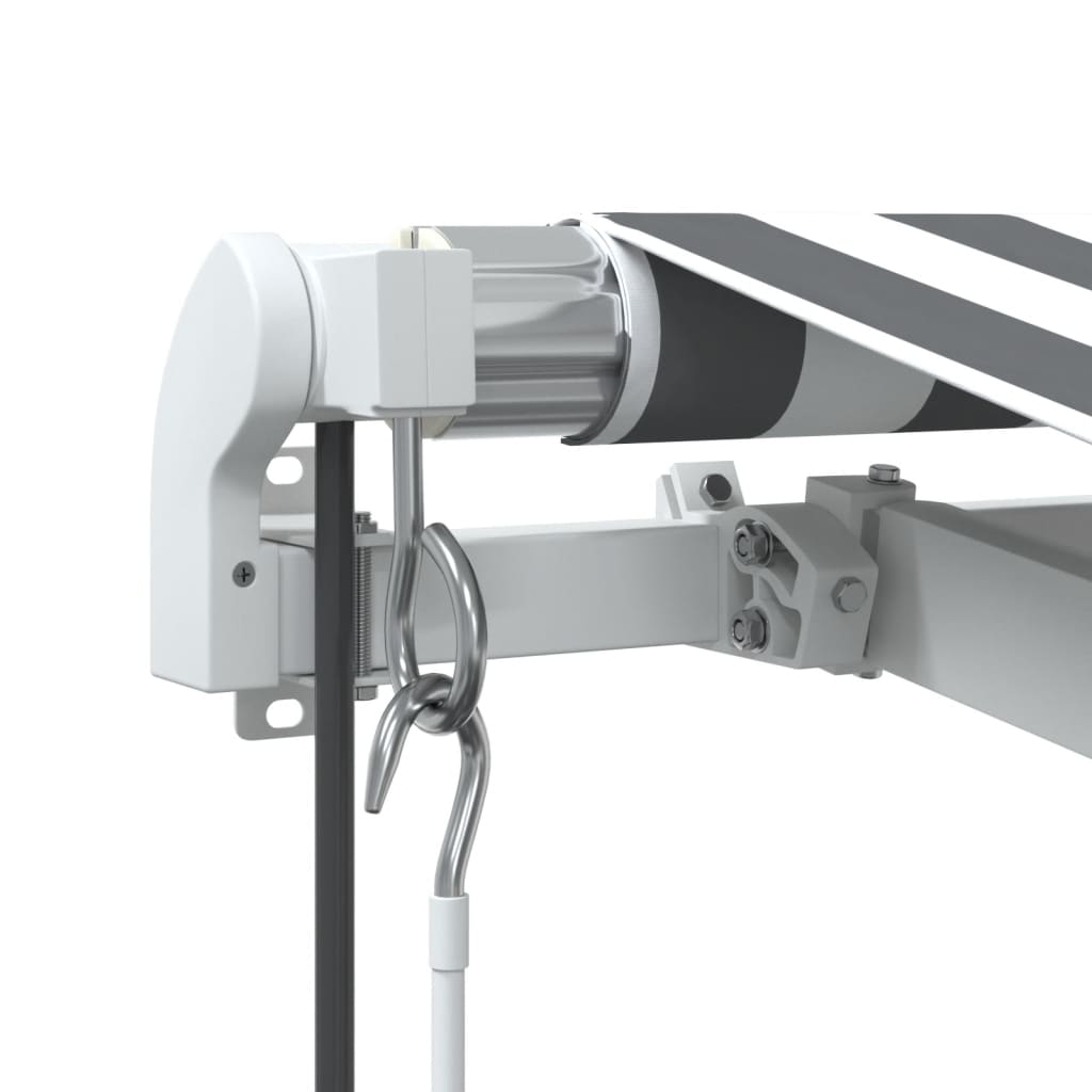 Automatisk uttrekkbar markise antrasitt og hvit 350x250 cm