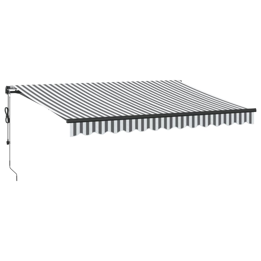 Automatisk uttrekkbar markise antrasitt og hvit 350x250 cm vidaXL