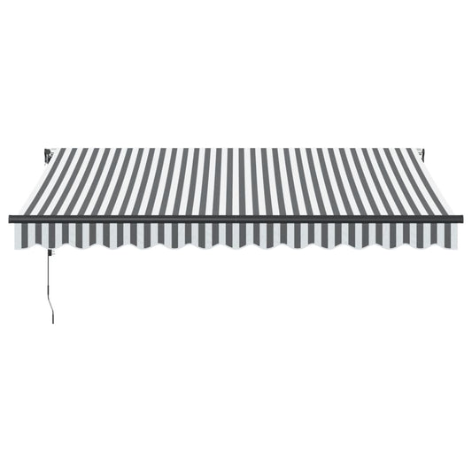Automatisk uttrekkbar markise antrasitt og hvit 350x250 cm vidaXL