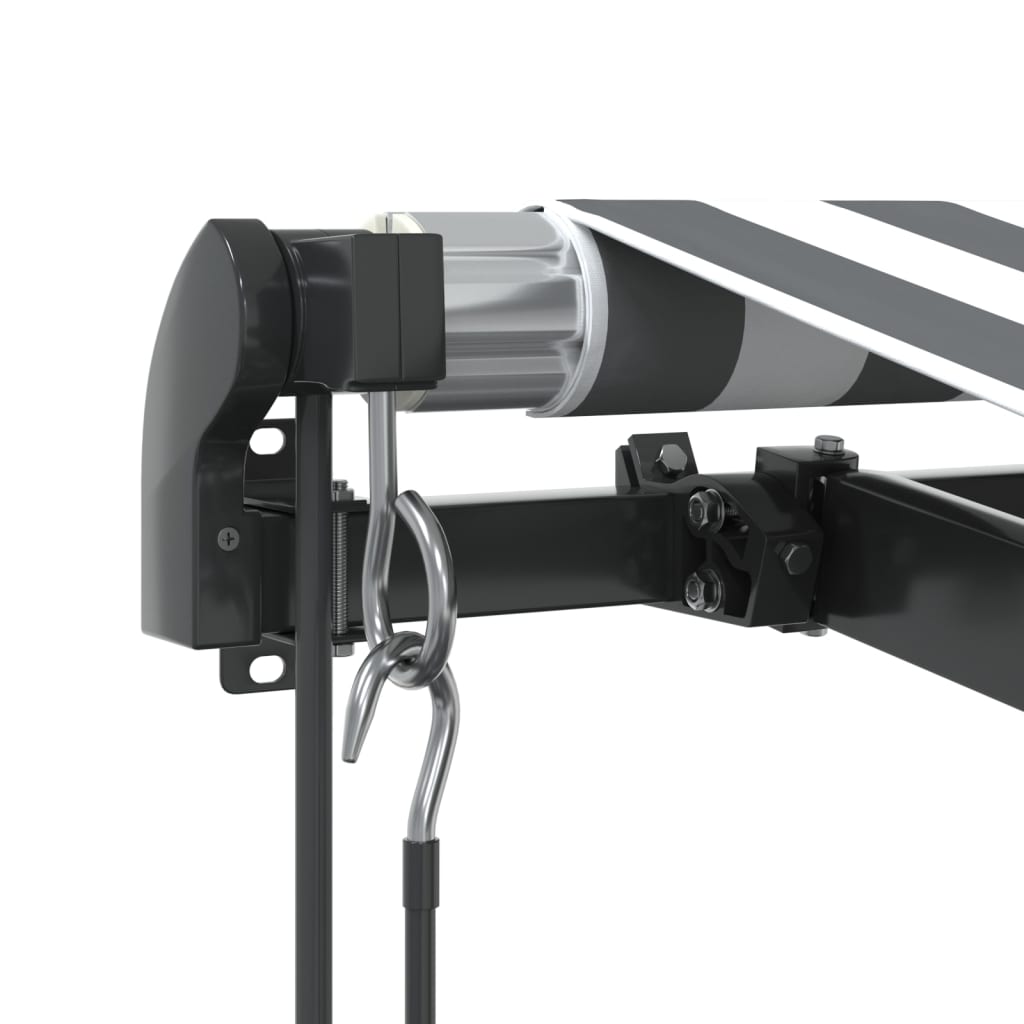 Automatisk uttrekkbar markise antrasitt og hvit 350x250 cm vidaXL