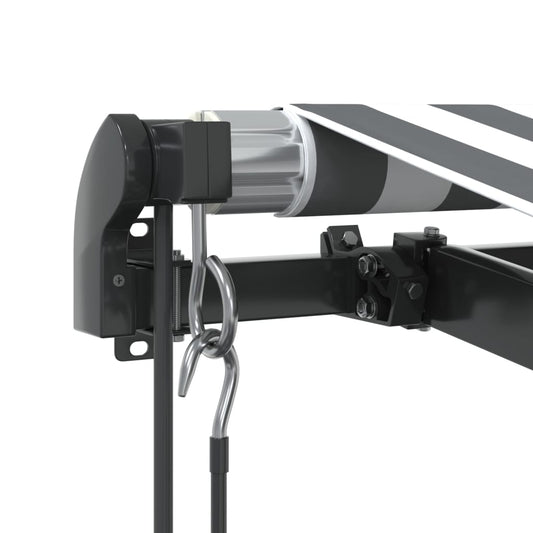 Automatisk uttrekkbar markise antrasitt og hvit 350x250 cm vidaXL