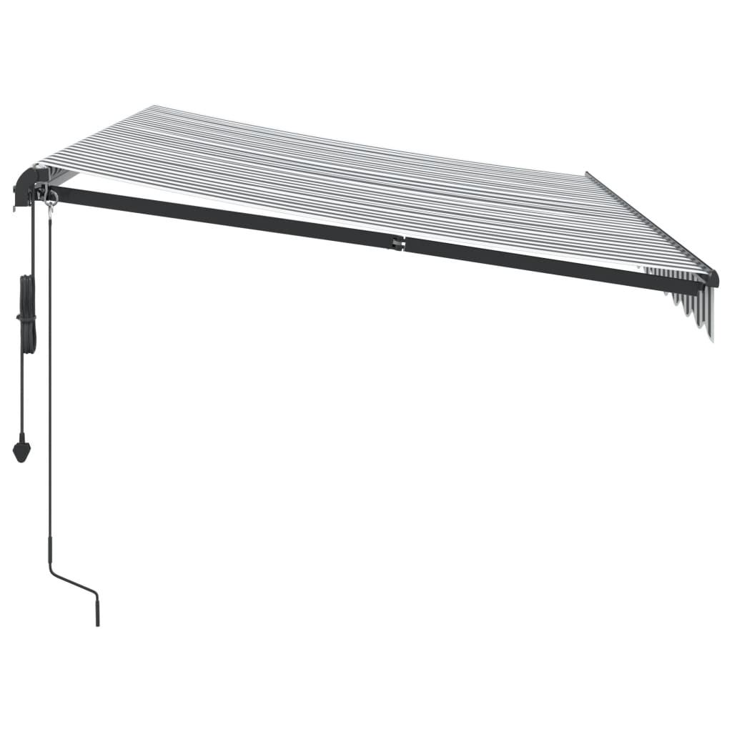 Automatisk uttrekkbar markise LED antrasitt og hvit 350x250 cm vidaXL