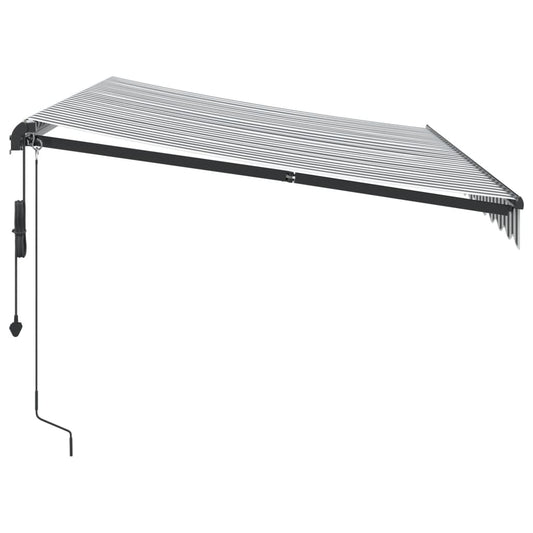 Automatisk uttrekkbar markise LED antrasitt og hvit 350x250 cm vidaXL
