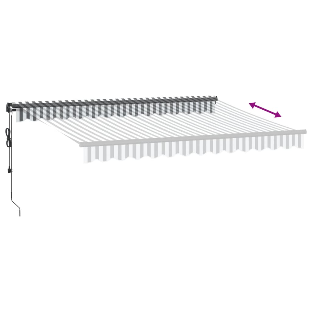 Automatisk uttrekkbar markise LED antrasitt og hvit 350x250 cm vidaXL