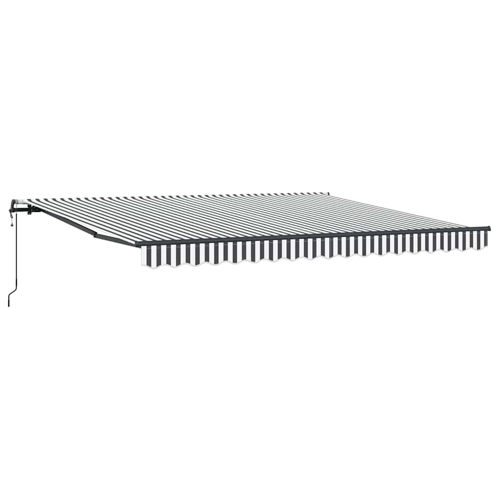 Automatisk uttrekkbart markise antrasitt og hvit 400x300 cm vidaXL