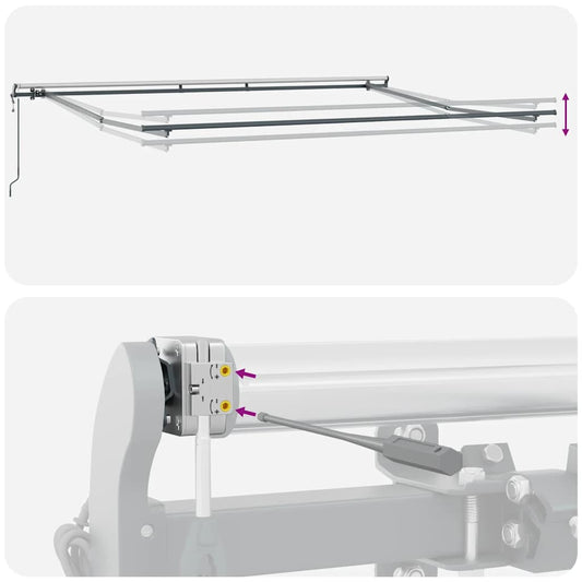 Automatisk uttrekkbart markise antrasitt og hvit 400x300 cm vidaXL