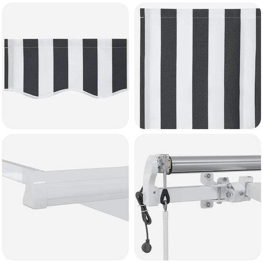 Automatisk uttrekkbar markise antrasitt og hvit 450x300 cm vidaXL