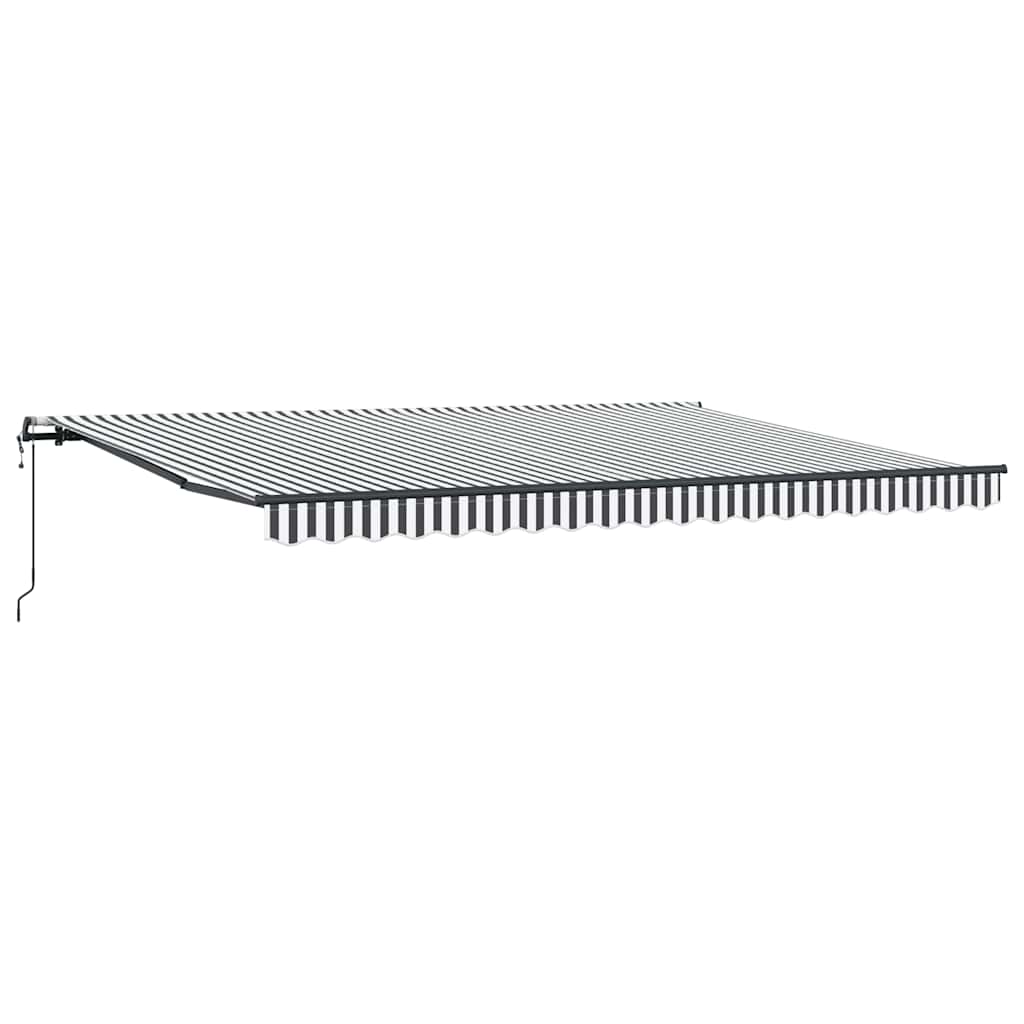Automatisk uttrekkbar markise antrasitt og hvit 450x300 cm vidaXL