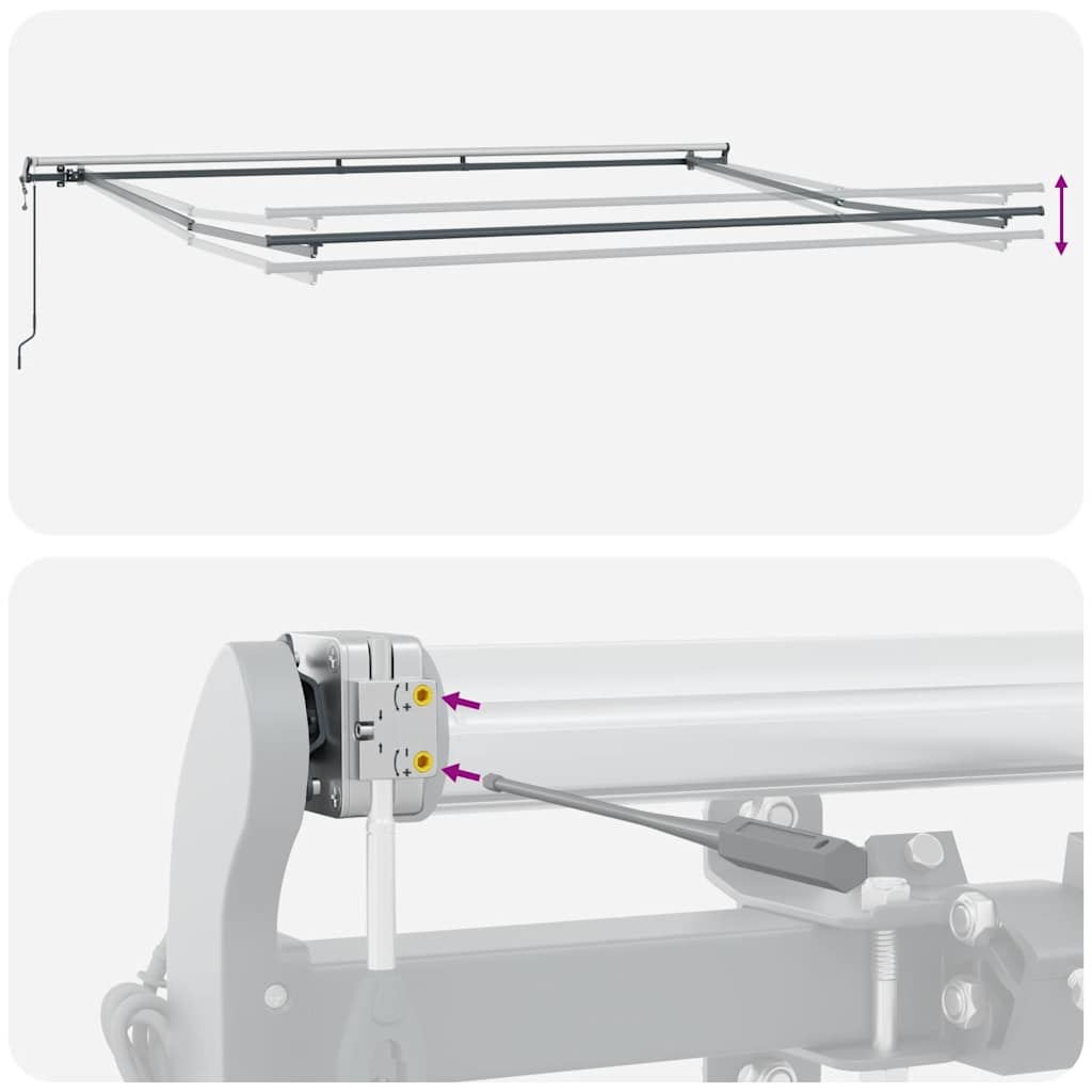 Automatisk uttrekkbar markise antrasitt og hvit 450x300 cm vidaXL