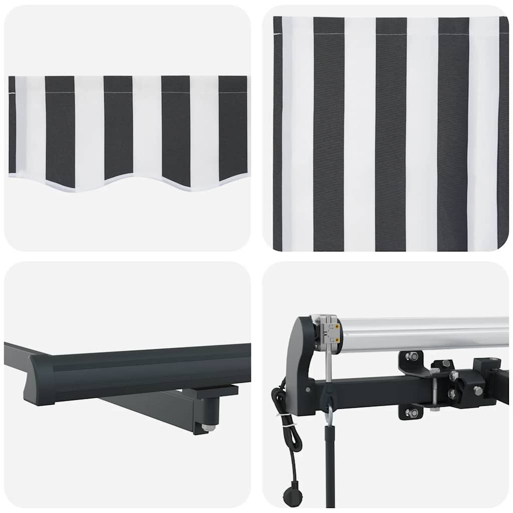 Automatisk uttrekkbar markise antrasitt og hvit 450x300 cm vidaXL