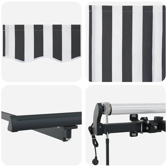 Automatisk uttrekkbar markise antrasitt og hvit 450x300 cm vidaXL
