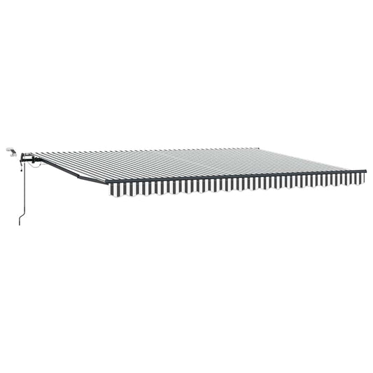 Automatisk uttrekkbar markise LED antrasitt og hvit 450x300 cm vidaXL