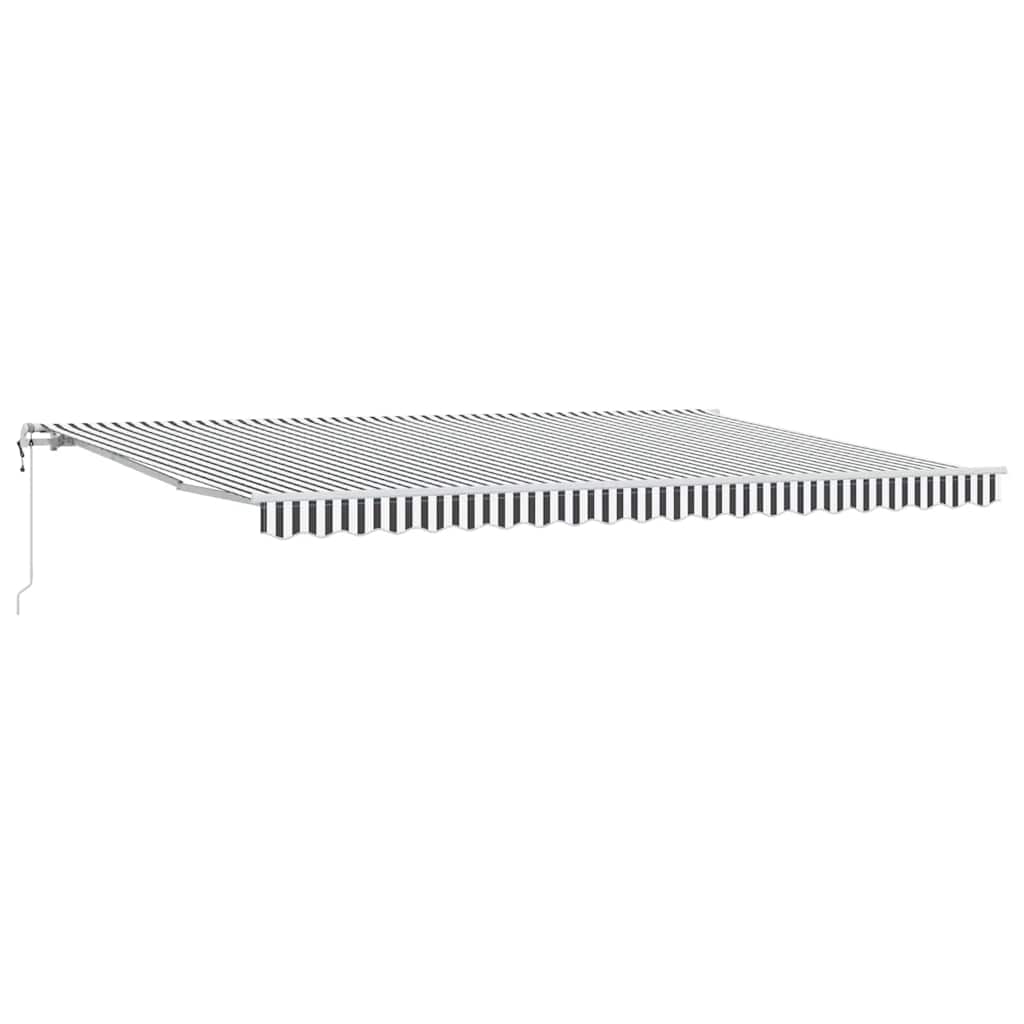 Automatisk uttrekkbart markise antrasitt og hvit 500x300 cm