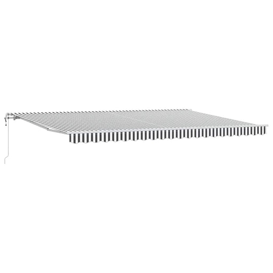 Automatisk uttrekkbart markise antrasitt og hvit 500x300 cm
