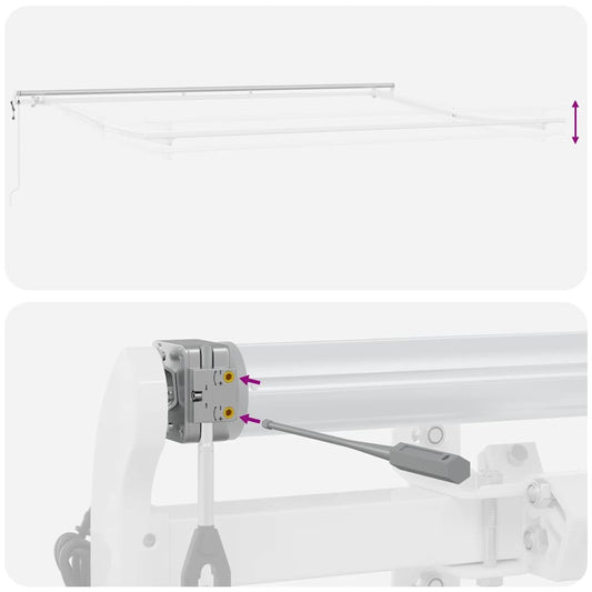 Automatisk uttrekkbart markise antrasitt og hvit 500x300 cm