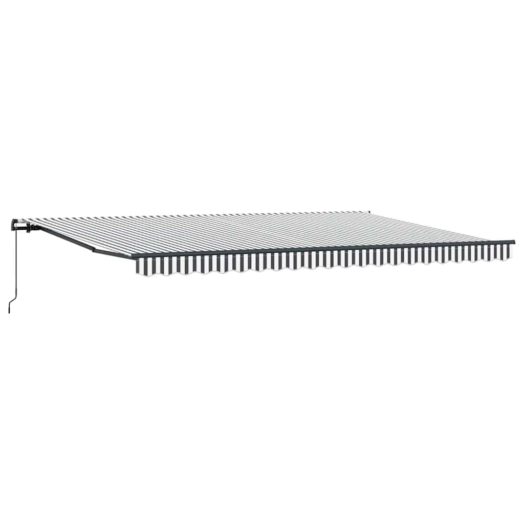 Manuell uttrekkbar markise antrasitt og hvit 500x300 cm