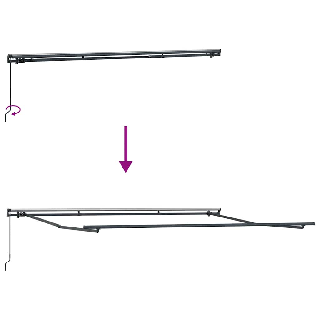 Manuell uttrekkbar markise antrasitt og hvit 500x300 cm
