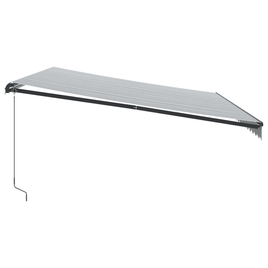 Manuell uttrekkbar markise med LED antrasitt og hvit 500x300 cm