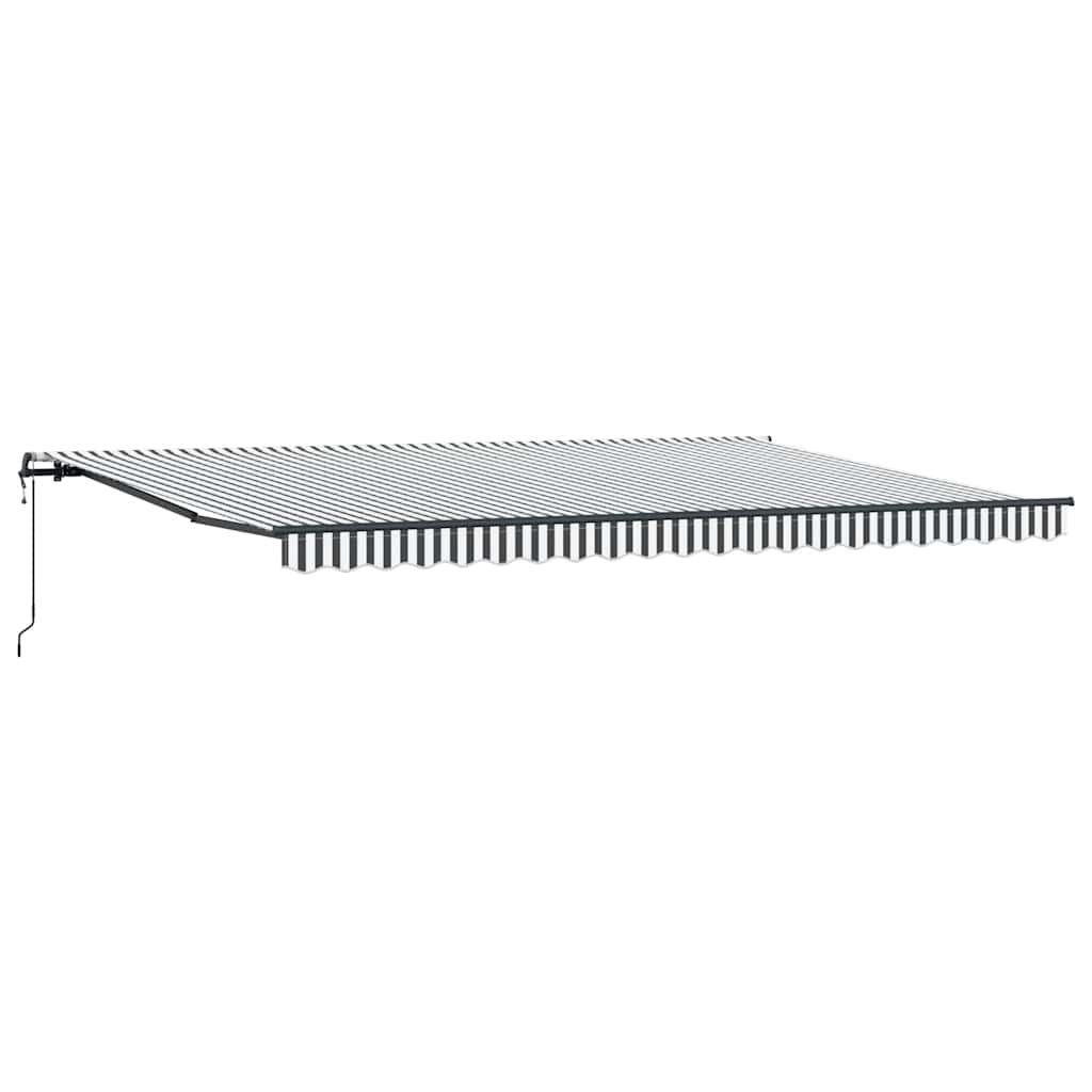 Automatisk uttrekkbar markise antrasitt og hvit 500x300 cm