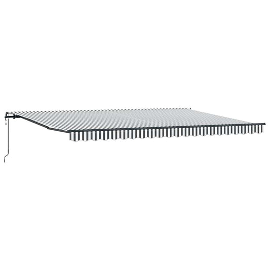 Automatisk uttrekkbar markise antrasitt og hvit 500x300 cm