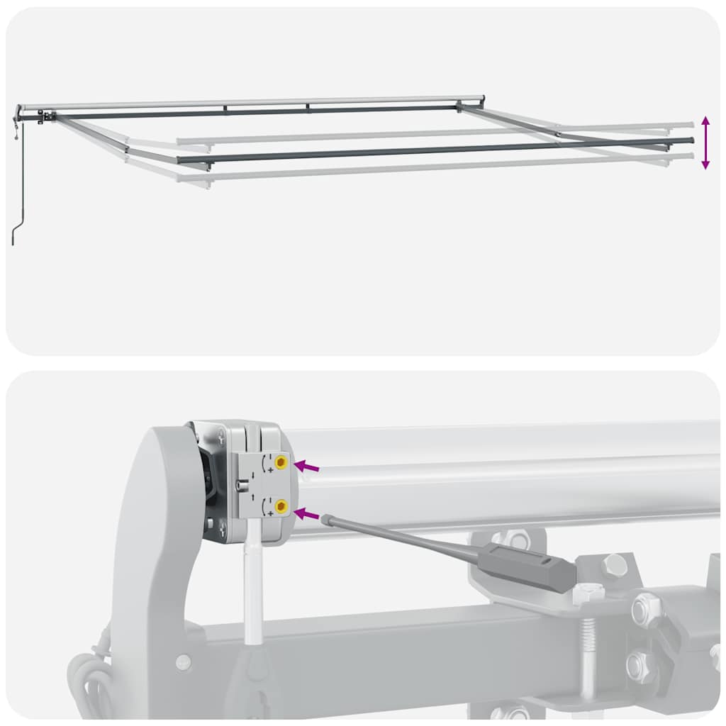 Automatisk uttrekkbar markise antrasitt og hvit 500x300 cm