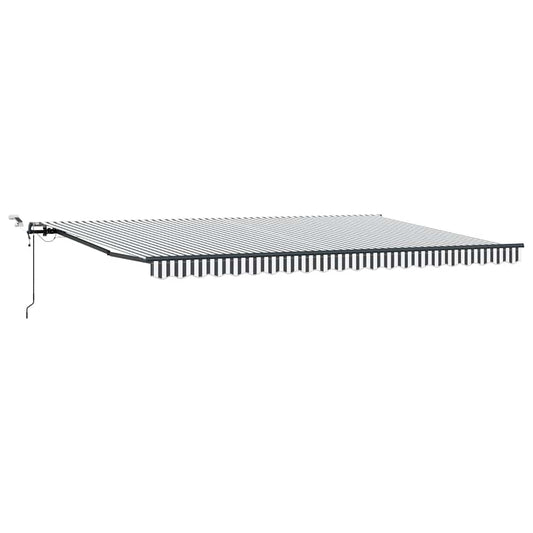 Automatisk uttrekkbar markise LED antrasitt og hvit 500x300 cm