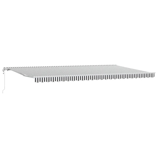 Automatisk uttrekkbar markise antrasitt og hvit 600x300 cm vidaXL