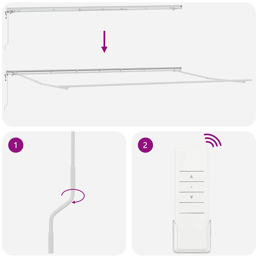 Automatisk uttrekkbar markise antrasitt og hvit 600x300 cm vidaXL