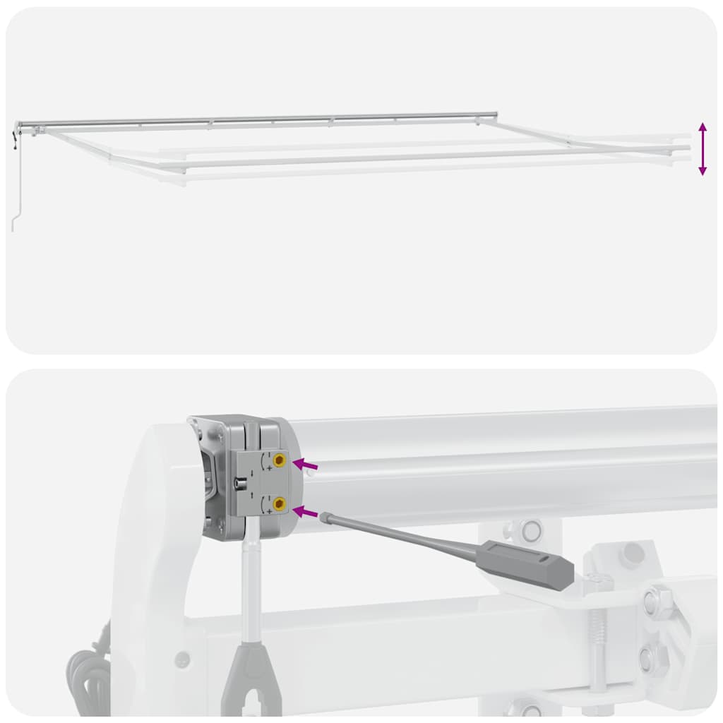 Automatisk uttrekkbar markise antrasitt og hvit 600x300 cm vidaXL