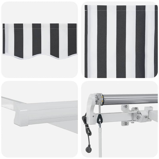 Automatisk uttrekkbar markise antrasitt og hvit 600x300 cm vidaXL