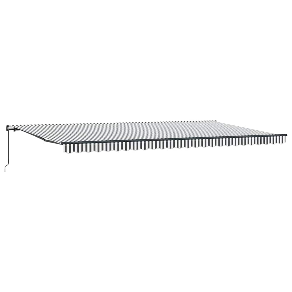 Manuell uttrekkbar markise antrasitt og hvit 600x300 cm vidaXL